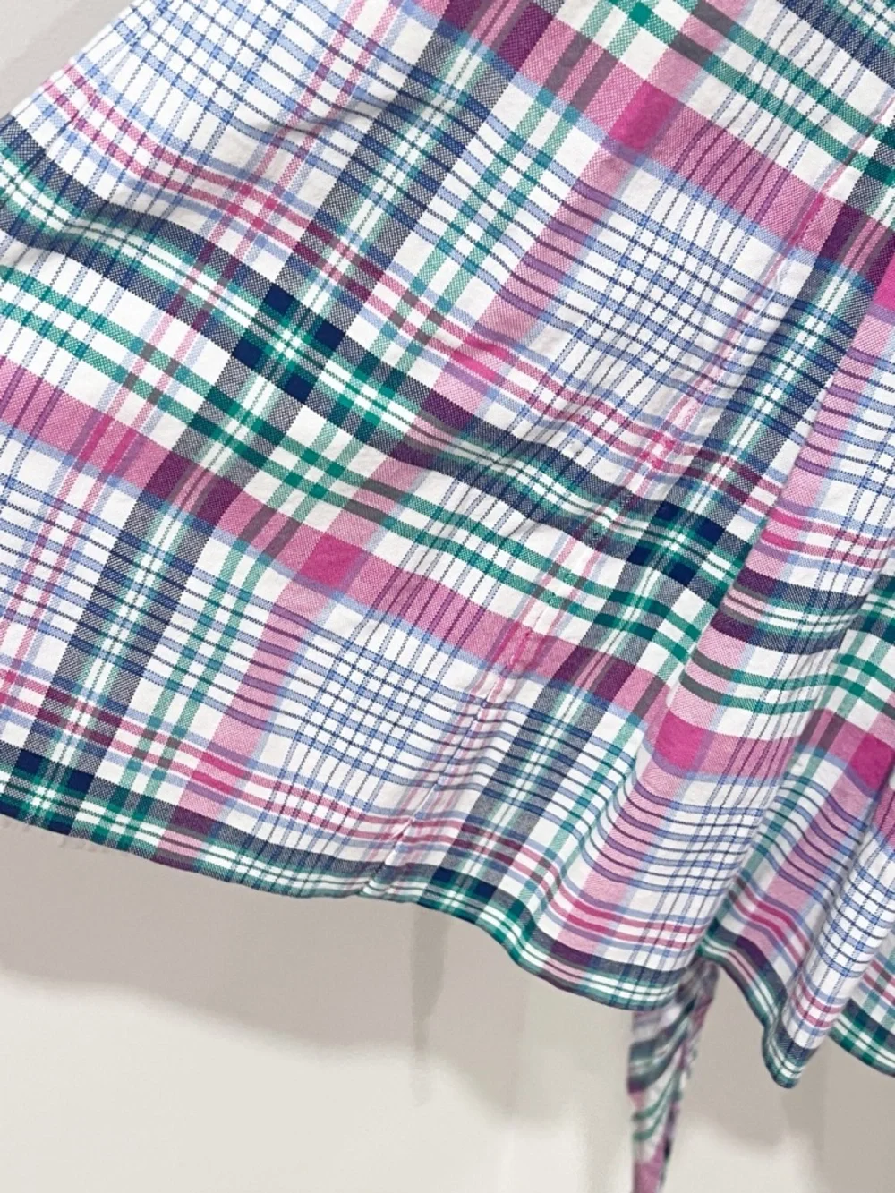 EUC Ralph Lauren Girl’s Plaid Ruffled Neck Tie Waist Cotton Summer Dress
